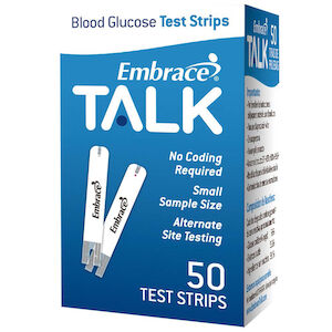 GLUCOSE TEST STRIPS EMBRACE TALK  50CT